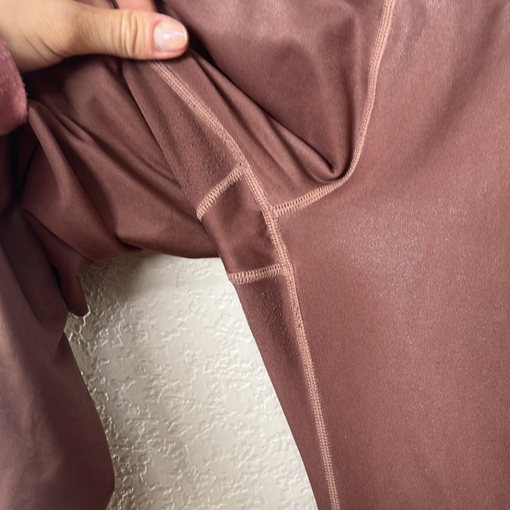 Athleta Metallic Legging Pant Pink size Small - Picture 5 of 11